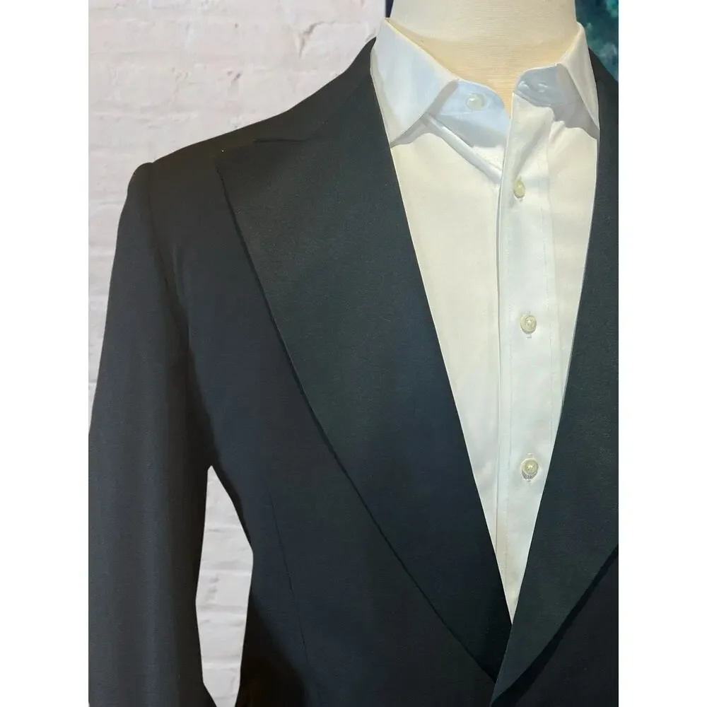 Vintage Palm Beach Mens 43L 38x31 Black Tuxedo Single Button Tux